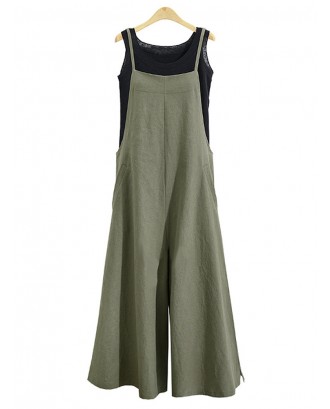 Casual Solid Color Spaghetti Strap Jumpsuits For Women