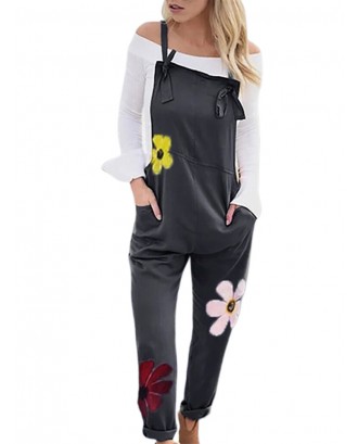 Casual Flowers Print Jumpsuit for Women