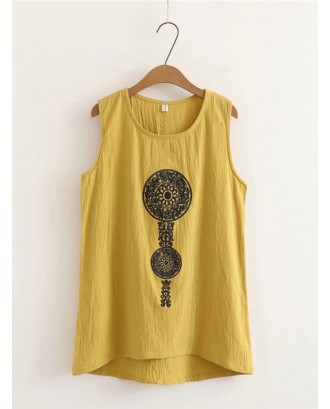 Vintage Embroidery Tank Tops for Women