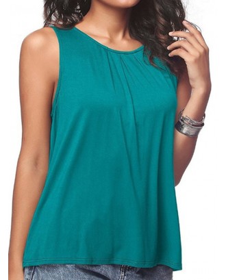 Pure Color Basic Casual Tank Top for Women