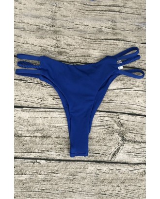 Blue Strappy Scrunch Butt Thong Beautiful Swimwear Bottom