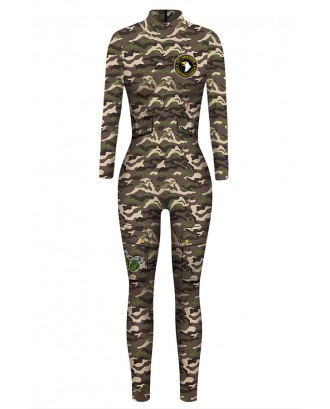 Lovely Casual Camouflage Printed Army Green One-piece Jumpsuit