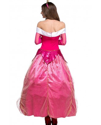 Fuchsia Deluxe Super Mario Peach Princess Dress Apparel