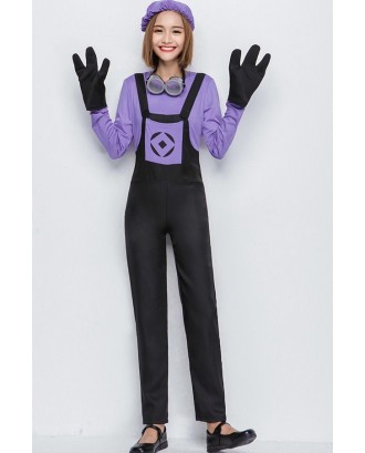 Purple Evil Minion Jumpsuit Halloween Cosplay Apparel