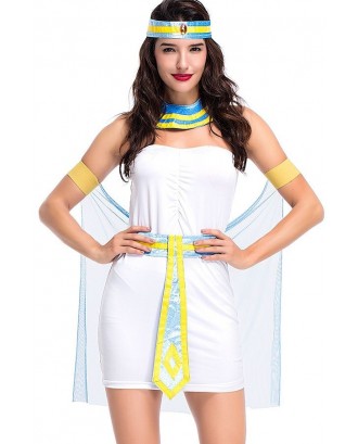 White Strapless Mini Dress Egyptian Halloween Apparel