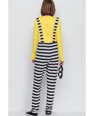 Yellow Striped Jumpsuit Minion Cosplay Apparel