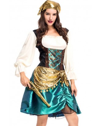 Green Gold Dress Halloween Pirate Apparel