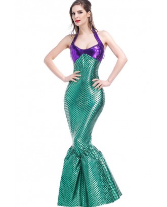 Teal Beautiful Mermaid Dress Fantasy Cosplay Apparel