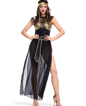 Black Gold Egyptian Goddess Fancy Halloween Apparel