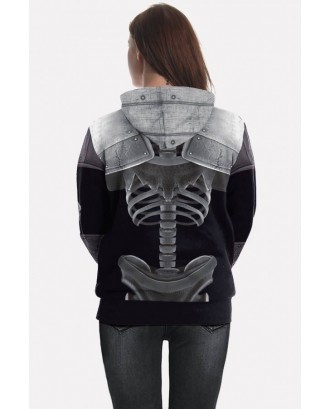 Black Skeleton Fortnite Horror Halloween Hoodie