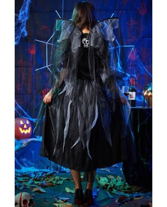 Black Skeleton Dress Horror Halloween Apparel
