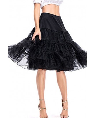 Black Layered Tulle Petticoat Skirt