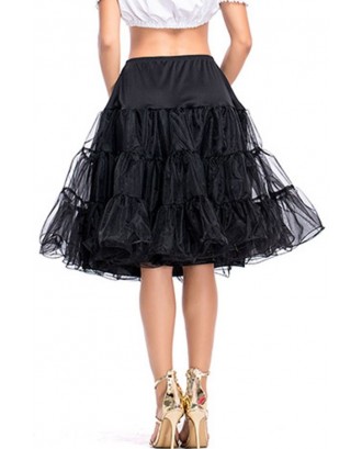 Black Layered Tulle Petticoat Skirt