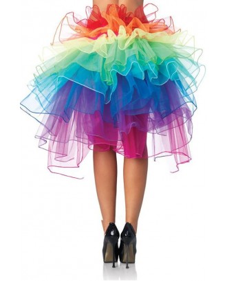 Multi Color Rainbow Layer Ruffle Tutu Skirt