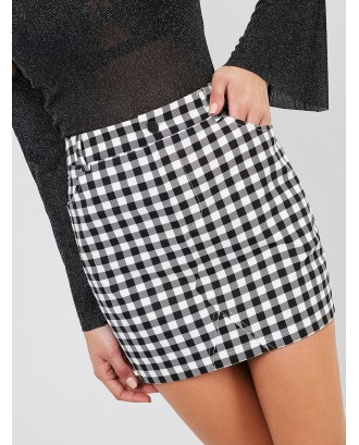  Plaid Mini Skirt - Multi-a S